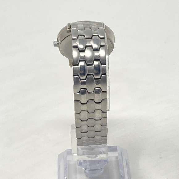 Carriage Easy Reader Watch Women 28mm Silver Tone Matte Stretch Band New Battery - Picture 6 of 14